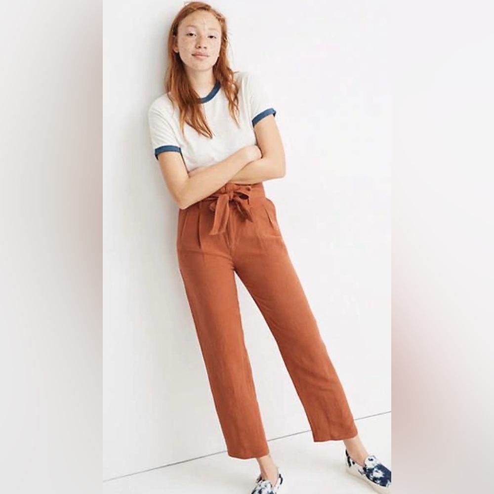 Madewell Linen-Blend Paperbag Pants